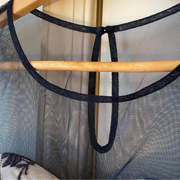 Navy and Cream Lace A-Line Dress - no bra needed! - Picture 8 of 11